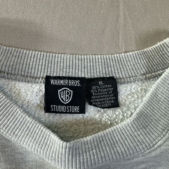 90s Warner Bros Studio Store Looney Tunes Cast Embroidered Sweatshirt XL 1996 - Picture 3 of 5